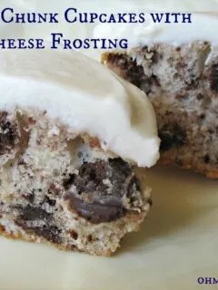 Brownie Chunk Cupcakes with Cream Cheese Frosting