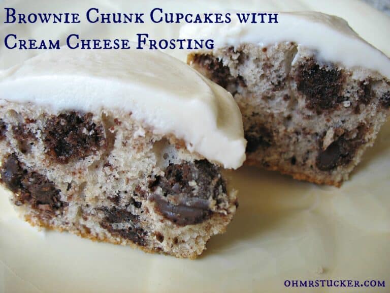 Brownie Chunk Cupcakes with Cream Cheese Frosting