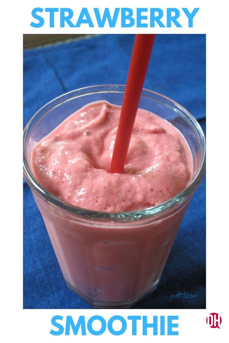 Strawberry Smoothie with red straw
