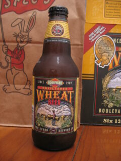 bottle of wheat beer