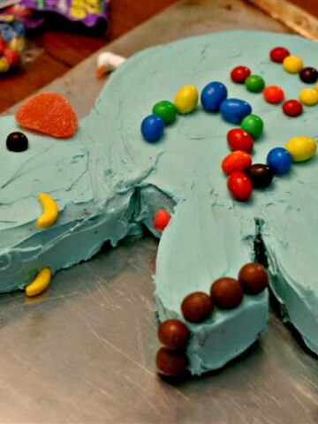 Elephant Cake on a cookie sheet