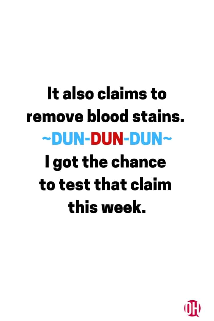 text graphic about stain remover