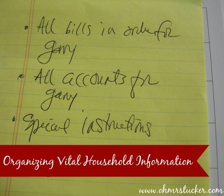 Organizing Vital Household Information