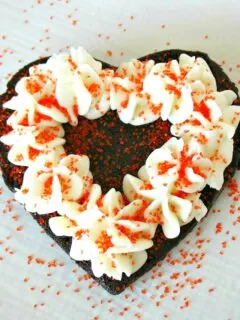 brownie heart with icing