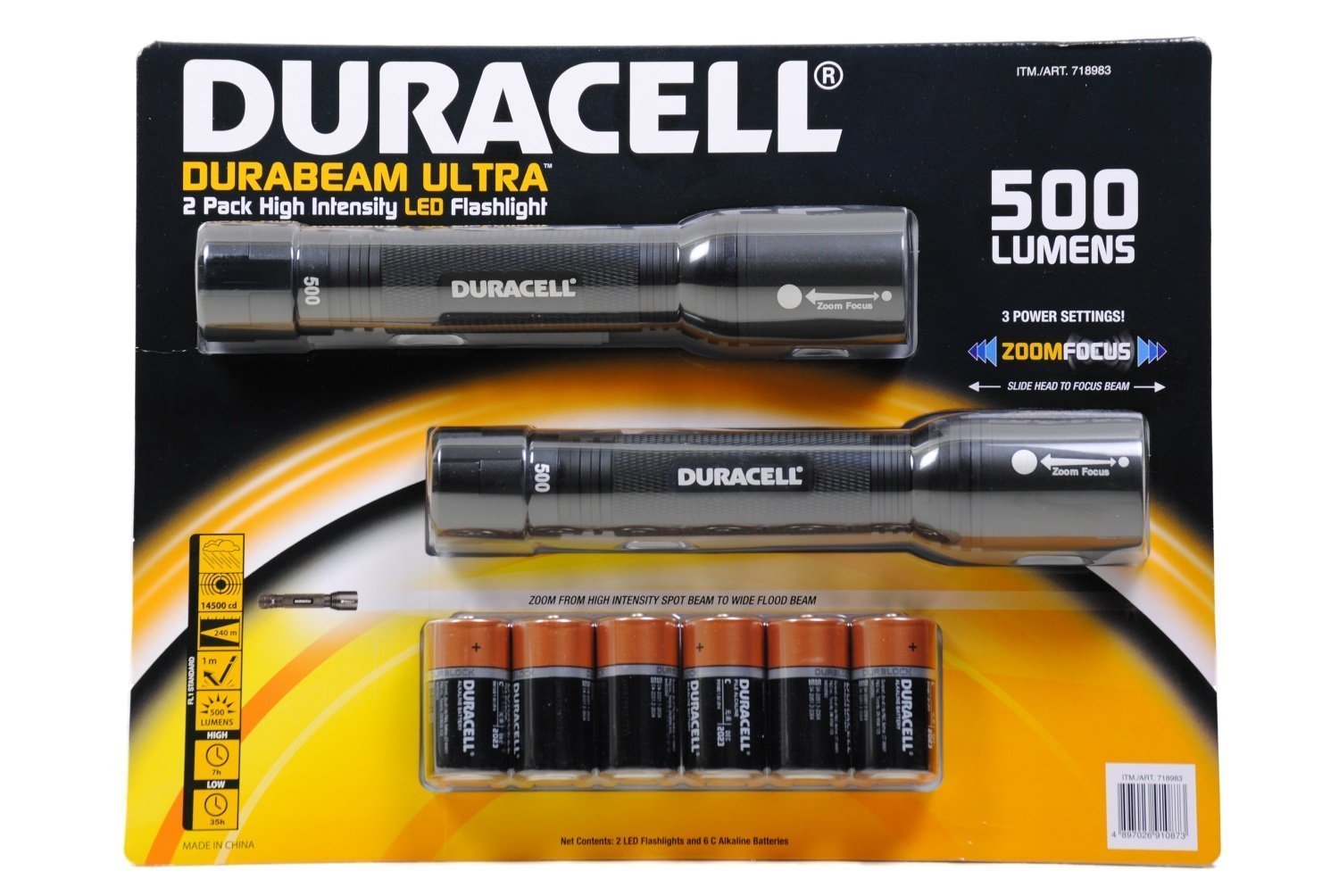 DURACELL LED Ultra Flash Light High Intensity 250 Lumens Torch 