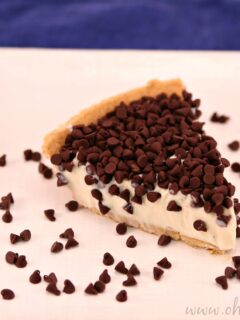 slice of Easy Cheesecake Pie on a white plate
