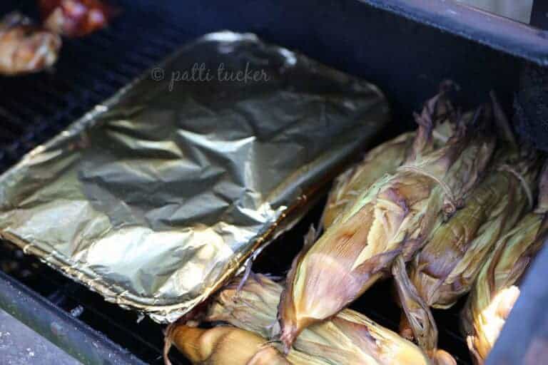 Grilled Corn on pit