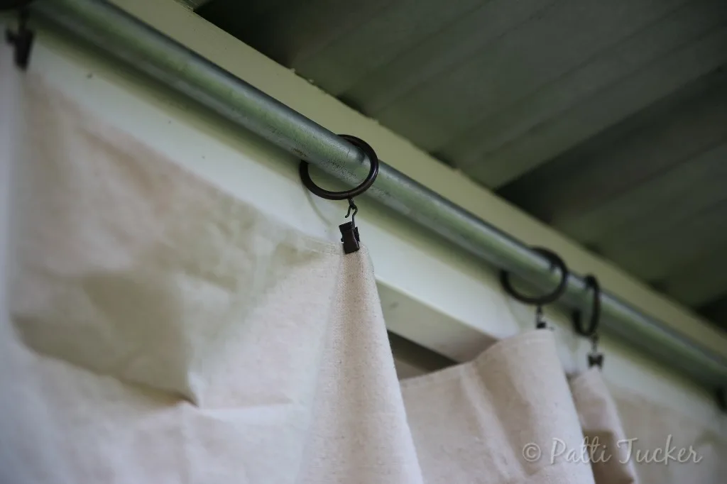 Inexpensive DIY Outdoor Patio Drop Cloth Curtains