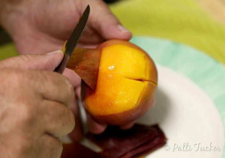 peeling a peach