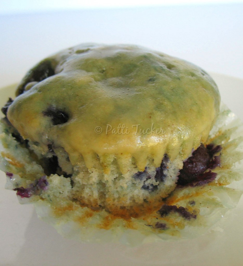 Blueberry Muffins with Donut Glaze