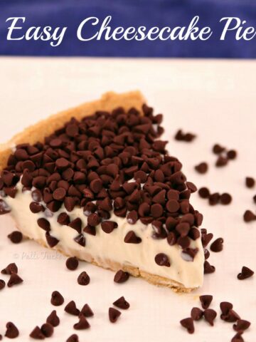 slice of Easy Cheesecake Pie on a white plate