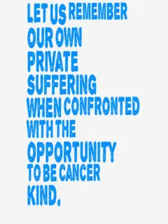 Cancer Kind Graphic - blue words on a white background