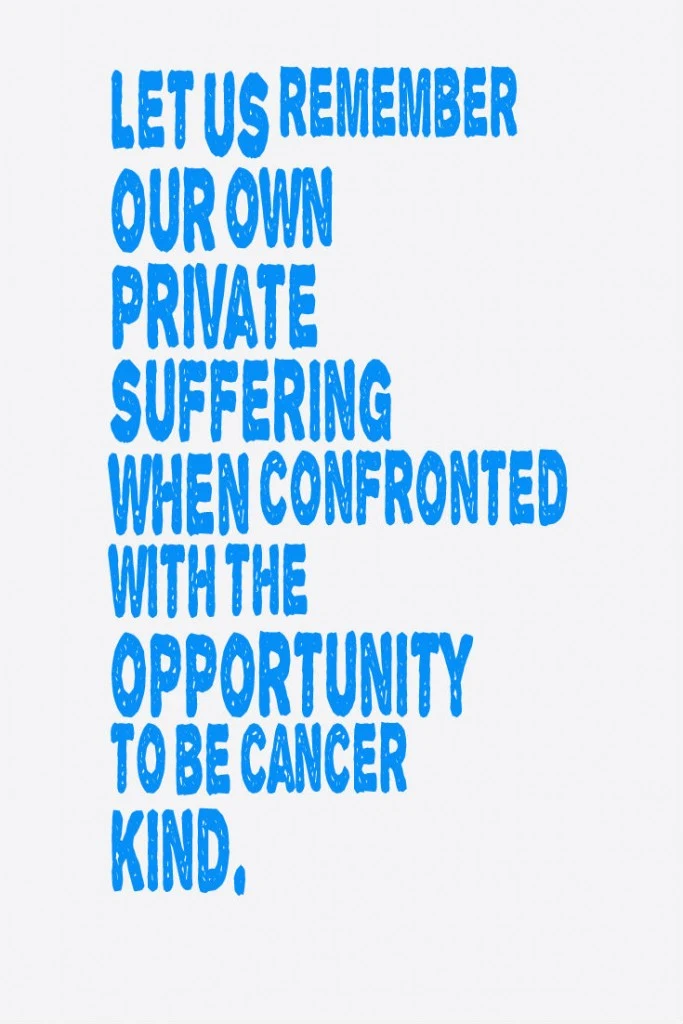 Cancer Kind Graphic - blue words on a white background