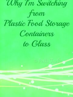 Graphic text on green background: Why I'm Switching from Plastic Food Storage Containers to Glass