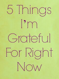 5 Things I’m Grateful For Right Now