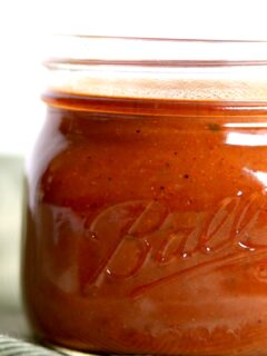 Easy Red Enchilada Sauce in mason jar
