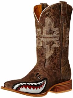 Tin Haul Gnarly Shark Cowboy Boots - Square Toe