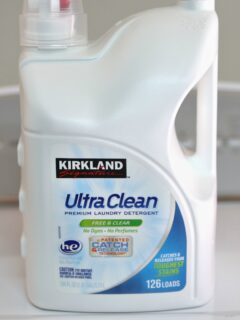 kirkland clothes detergent jug