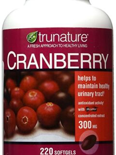 bottle of cranberry supplements