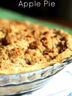 close up of a Streusel-Topped Apple Pie
