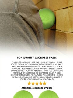 How To: Lacrosse Balls For Naughty Knots Graphic showing lacrosse ball on wall as someone leaning on it
