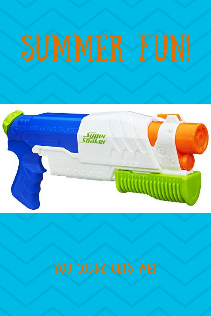 Super Soakers graphic with pic of a super saoker