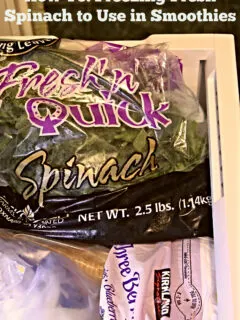 bag of spinach in freezer