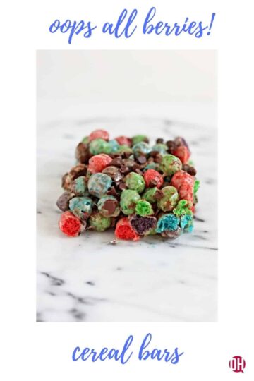 oops all berries marshmallow treat on a platter