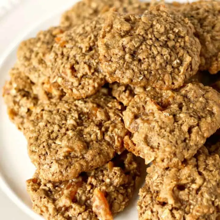 plate of Perfect Oatmeal Cookies with Dried Apricots
