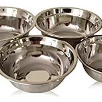 Checkered Chef Stainless Steel Mixing Bowl Set, 4 Metal Prep Bowls. Dishwasher Safe.