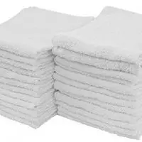 S & T 593901 White Cotton Terry Cleaning Towels, 24 Pack