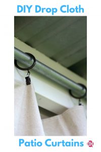 DIY Outdoor Patio Drop Cloth Curtains on a rod
