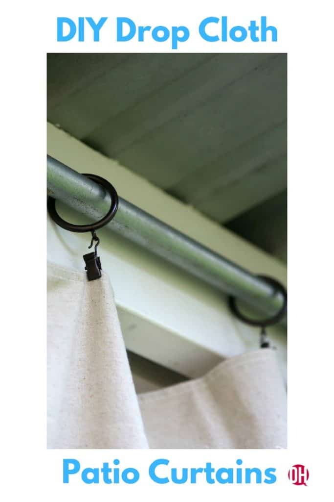 DIY Outdoor Patio Drop Cloth Curtains