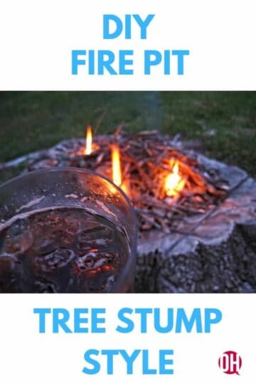 tree stump fire pit graphics