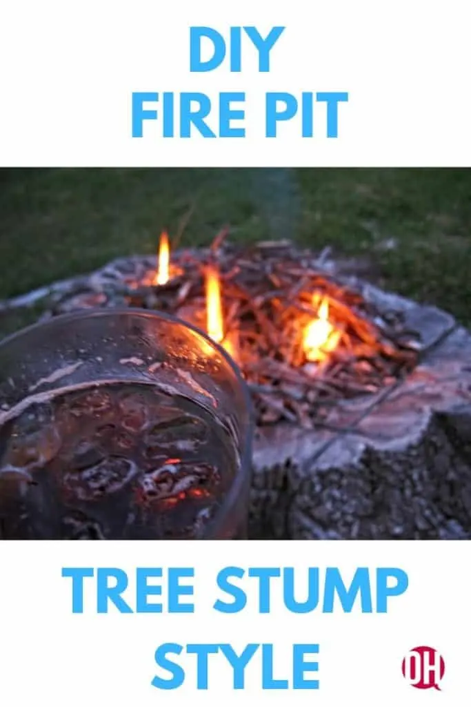 tree stump fire pit graphics