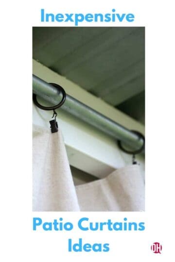 DIY Outdoor Patio Drop Cloth Curtains on a rod