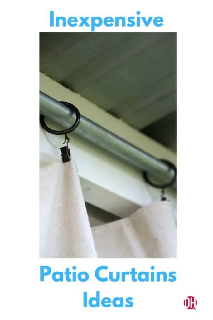 DIY Outdoor Patio Drop Cloth Curtains on a rod