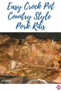 pork ribs cooked with graphic text of post heading