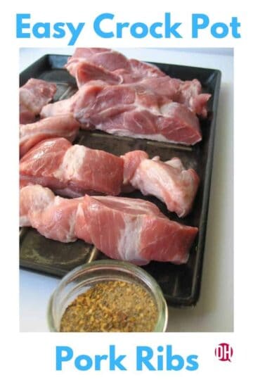 Raw Easy Crock Pot Country Style Pork Shoulder Ribs on a pan