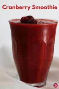cranberry smoothie in glass