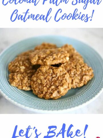 oatmeal cookies on a light blue plate