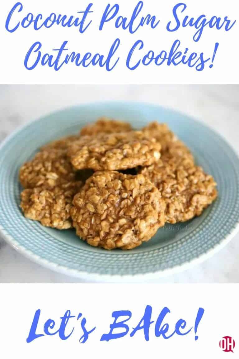 oatmeal cookies on a light blue plate