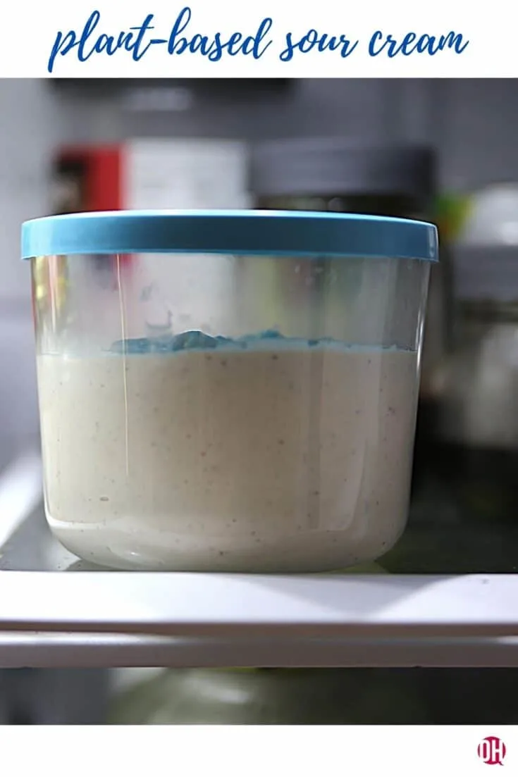 plant-based sour cream in mason jar