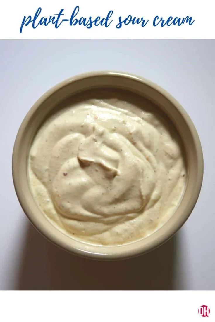 Plant-based sour cream in bowl