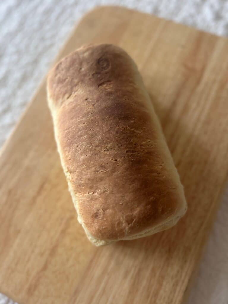 Homemade Sandwich Bread with placed on cutting board