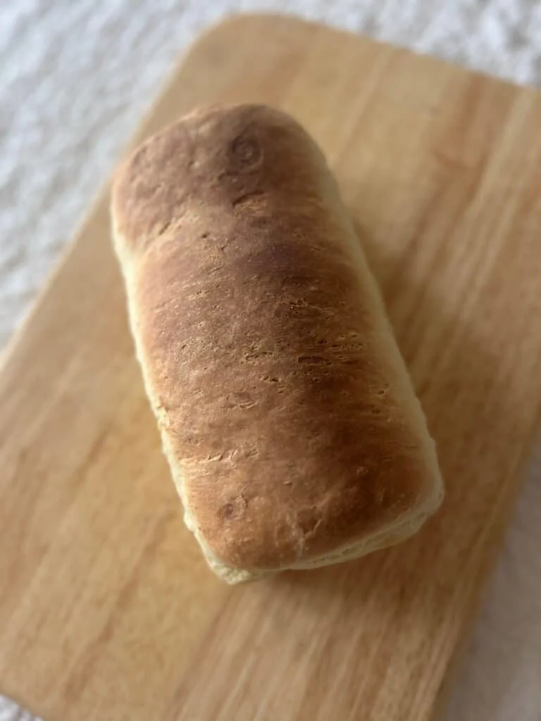 Homemade Sandwich Bread with placed on cutting board